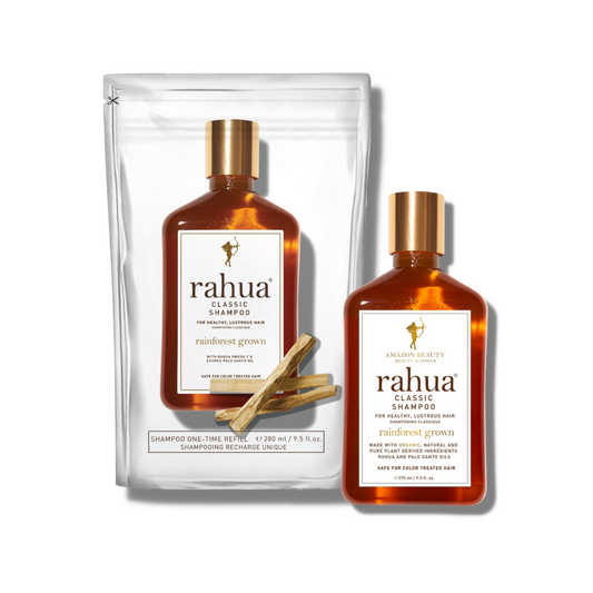 Rahua Classic shampoo refill pouch and bottle