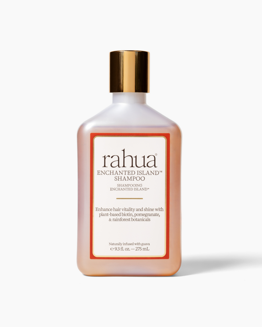 Bottle of rahua Enchanted Island Shampoo on a white background|variant:93-oz