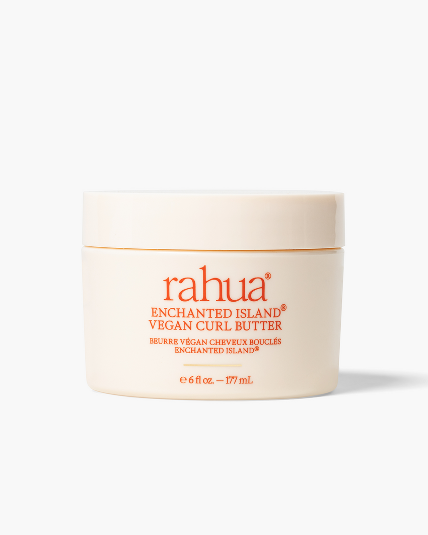 Jar of rahua Enchanted Island Vegan Curl Butter on a white background