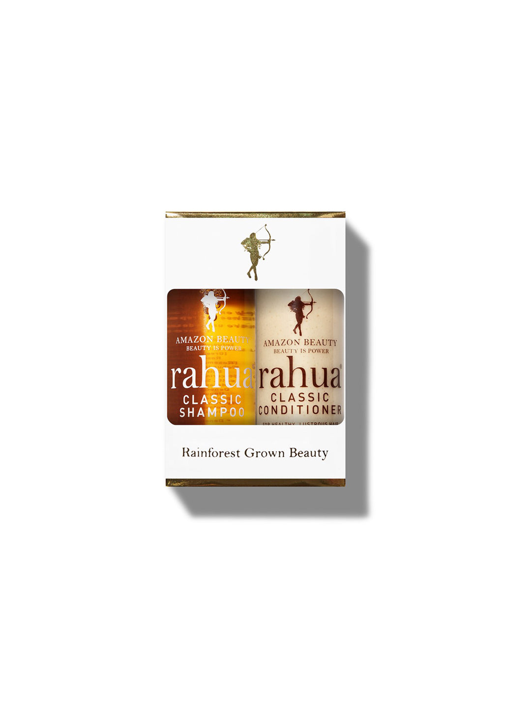 two bottles of 2 oz rahua classic shampoo and classic conditioner on a plain white background travel friendly tsa safe compliant|variant:2-oz