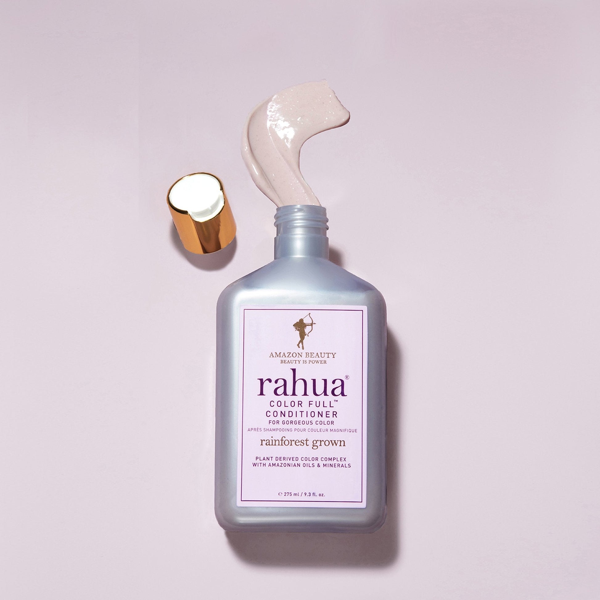 Rahua color full conidtioner open bottle with creamy conditioner texture